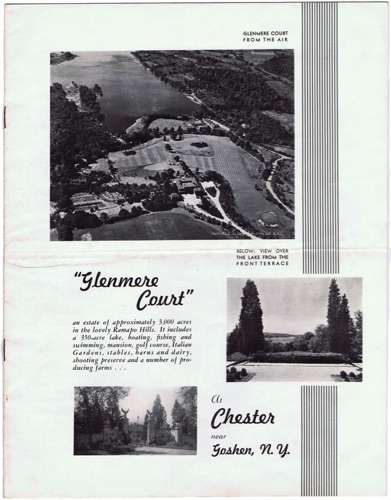 Glenmere Court Real Estate sales Brochure Front cover. 1936 chs-011896
